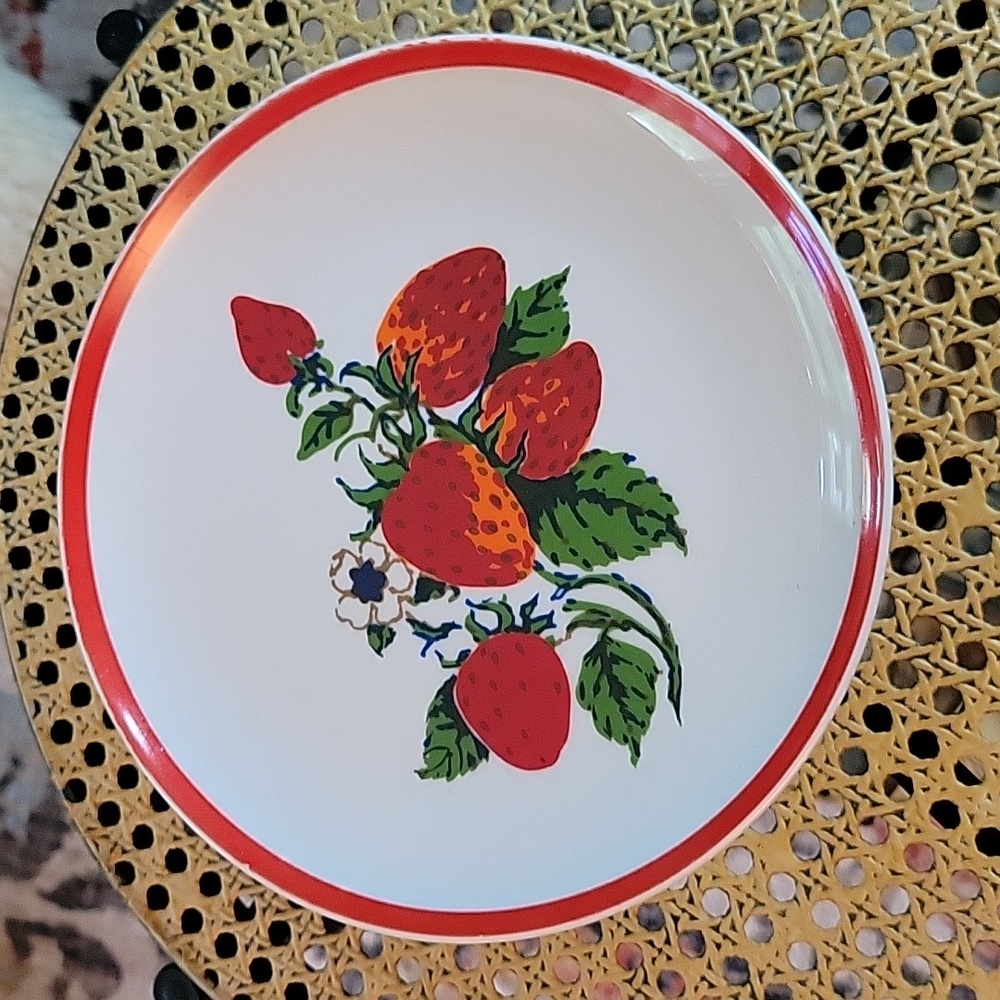 Cottagecore Strawberry Pedestal Plate